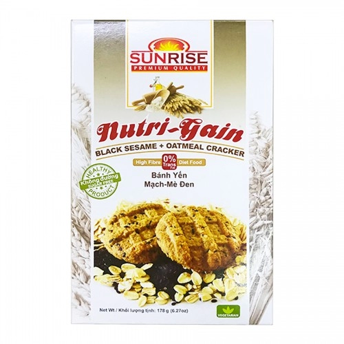 Bánh Yến Mạch Mè Đen Sunrise 178gr